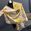 Sunflower Pattern Autumn and Winter New Imitation Cashmere Scarf for Women Warm and Thickened  Versatile Long Shawl and Scarf