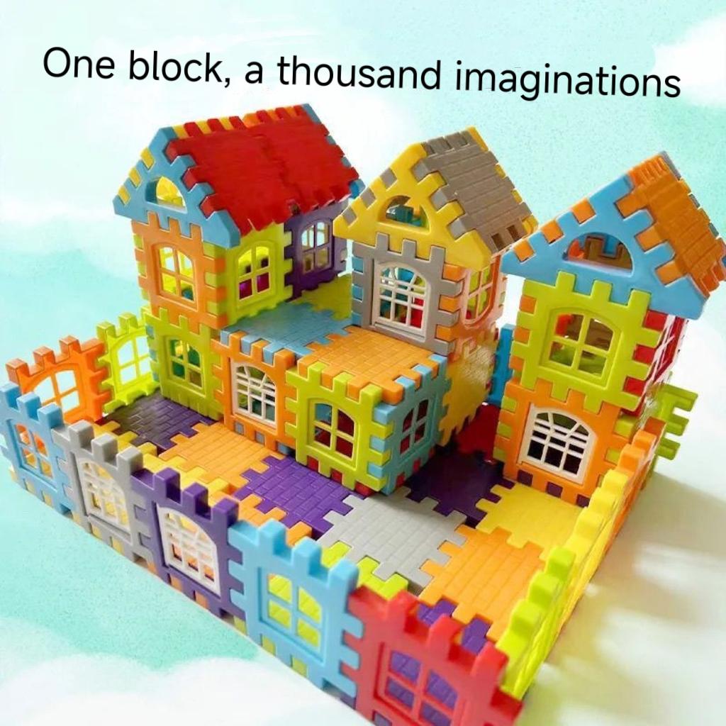 Neue DIY Große Bausteine für Kinder, 3D Haus Bausteine, Frühpädagogisches STEM Spielzeug für Jungen Mädchen