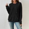 Damen Kapuzenpullover mit langen Ärmeln, Stricktop, A-Linie, lässig, gestreift, mit Tasche, Hoodie 2026 Frühling, tägliches Sweatshirt