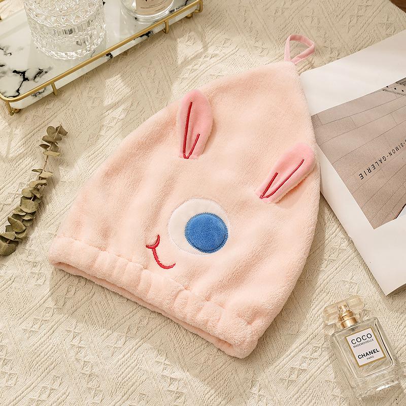 

Причудливая девочка Вышитая Абсорбирующая Быстросохнущая Шапочка для Умывания и Снятия Макияжа Утолщенная Шапочка для Сушки Волос 26*33CM розовый