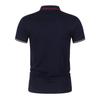 Casual Summer Solid Men's Polo Shirt Top Business Polo Men Short Sleeve Sports Tee Shirts Blue Black White Tops