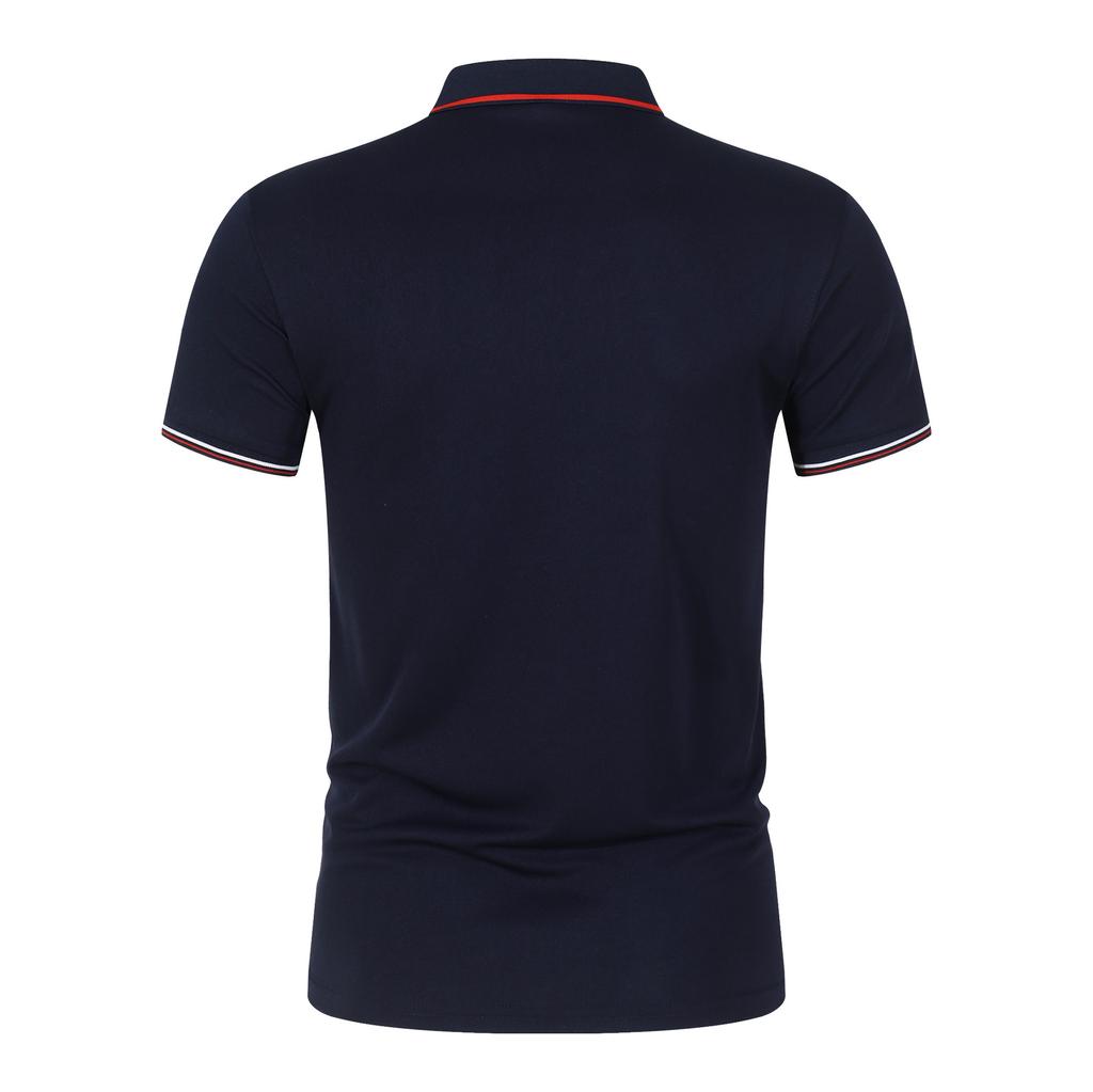 Casual Summer Solid Men's Polo Shirt Top Business Polo Men Short Sleeve Sports Tee Shirts Blue Black White Tops