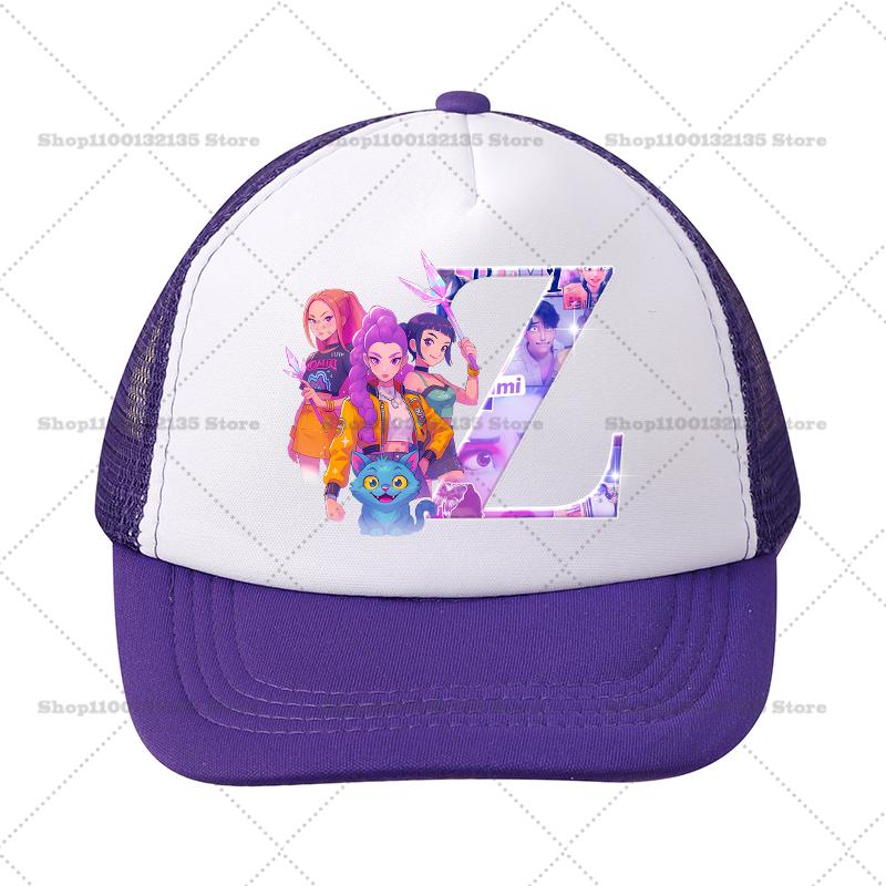 

26letters Kpop Demon Hunters Girl Baseball Cap Kawaii Sun Hat Parent Child Couple Casual Outdoor Hats Peaked Cap Birthday Lovely Gift kid