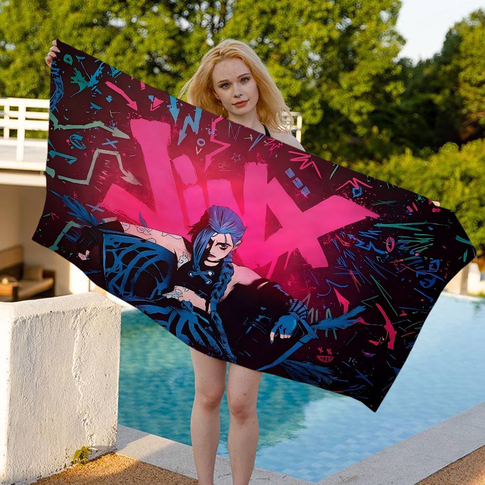 Anime A-Arcane Bath Towel Microfiber Soft Water Absorbing Breathable For Girl Kids Decorative Cartoon Beach Towel