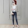 Herbst Damen Karoblazer und Jacken Arbeit Büro Dame Anzug Slim Einreiher Business Damen Blazer Mantel Damen Freizeitjacke