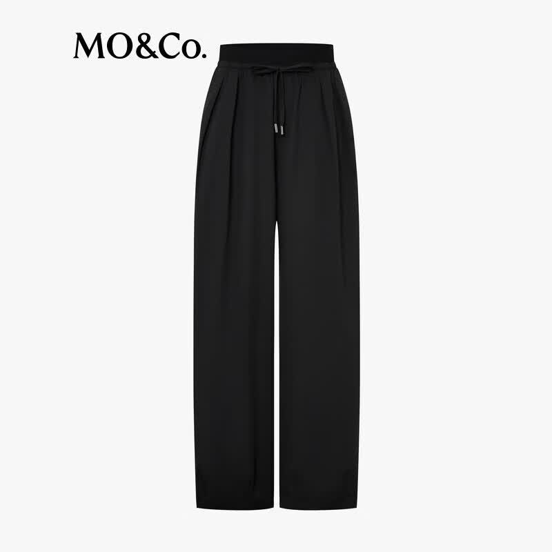 MO&Co. Women's High-Waist Straight Leg Drawstring Pants