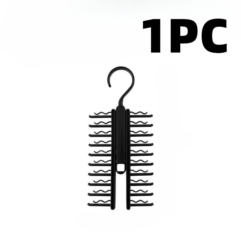 

2PCS Tie Hanger Adjustable Tie Storage Rack with 360° Rotating Hooks for Belts Scarves Ties Adjustable Length Non-Slip Hanger