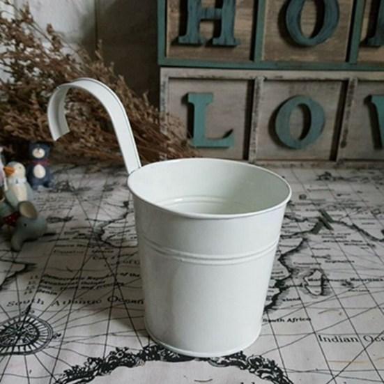 Metal Iron Hanging Flower Pot Container Home Balcony Garden Planter Barrel Decor
