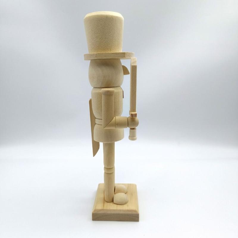 25,5 cm Casse-Noisettes de Noël Roi Soldat Bois Casse-Noisettes Inachevés Figurine Artisanat Peinture Marionnette Non Peinte Ornement