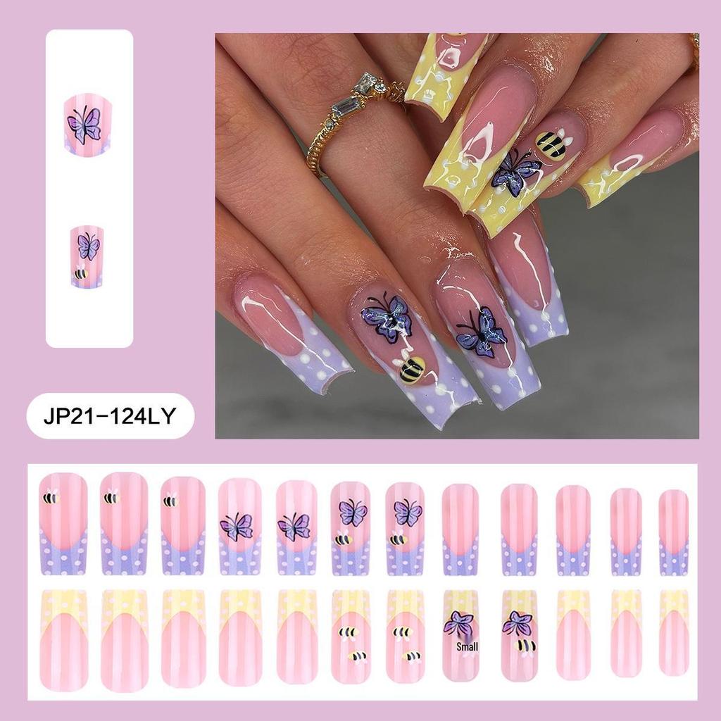 Pegatinas Desmontables para Uñas Estilo Europeo y Americano - Uñas Postizas Simples y Llevables