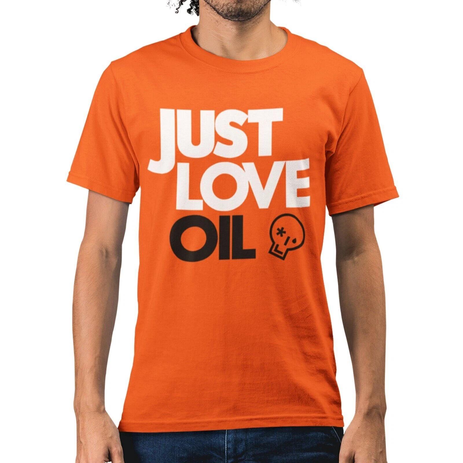 Just Love Oil - Black/White Logo on Orange T-Shirt 3XL