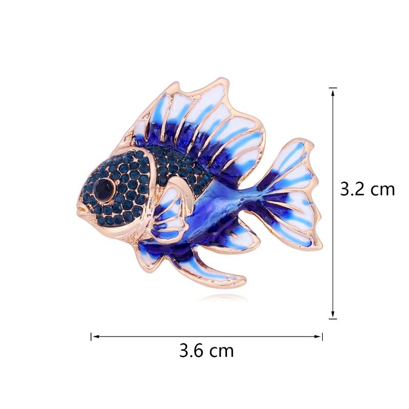 Trendy Rhinestone Fish Brooches For Women Unisex Animal Pins Casual Party Jewelry Accessories Gifts Clothing Decoration