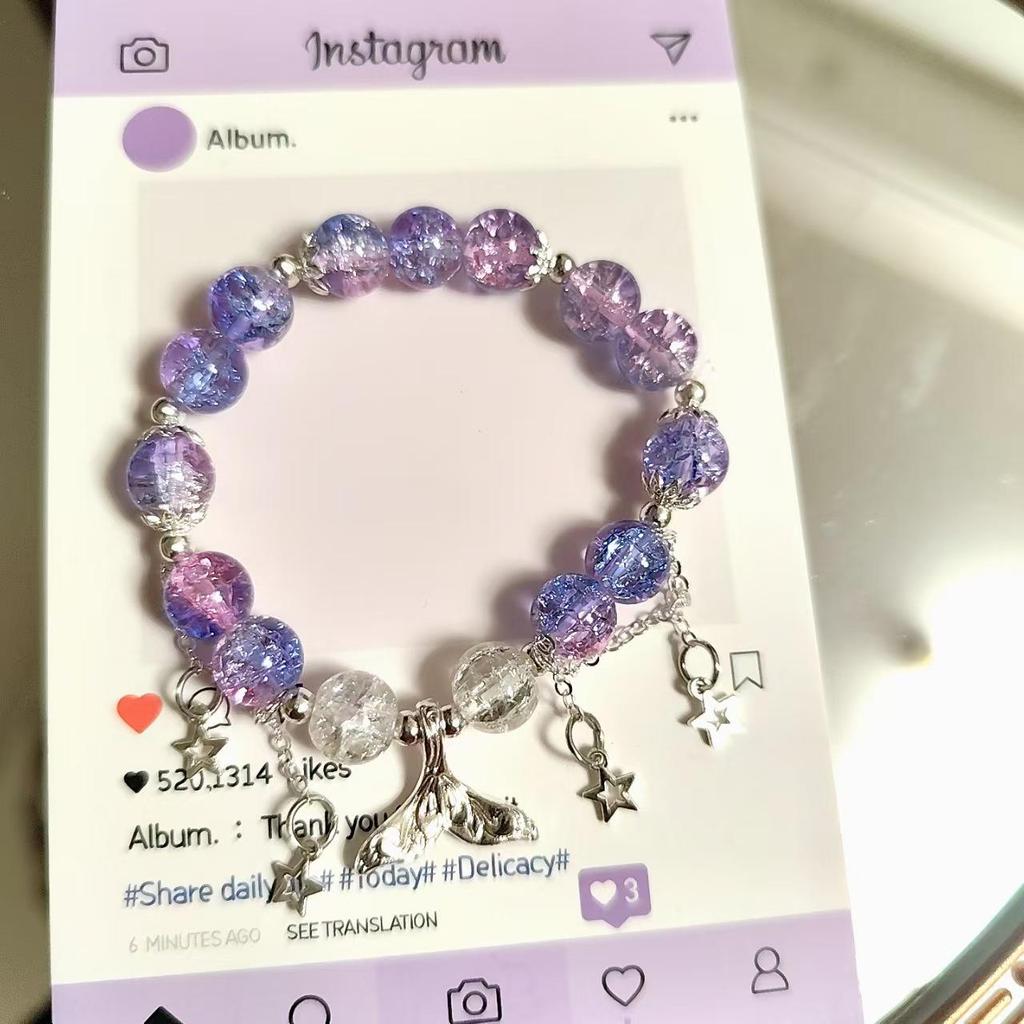 Festive Holiday Christmas Tree Bracelet with Lampwork Beads