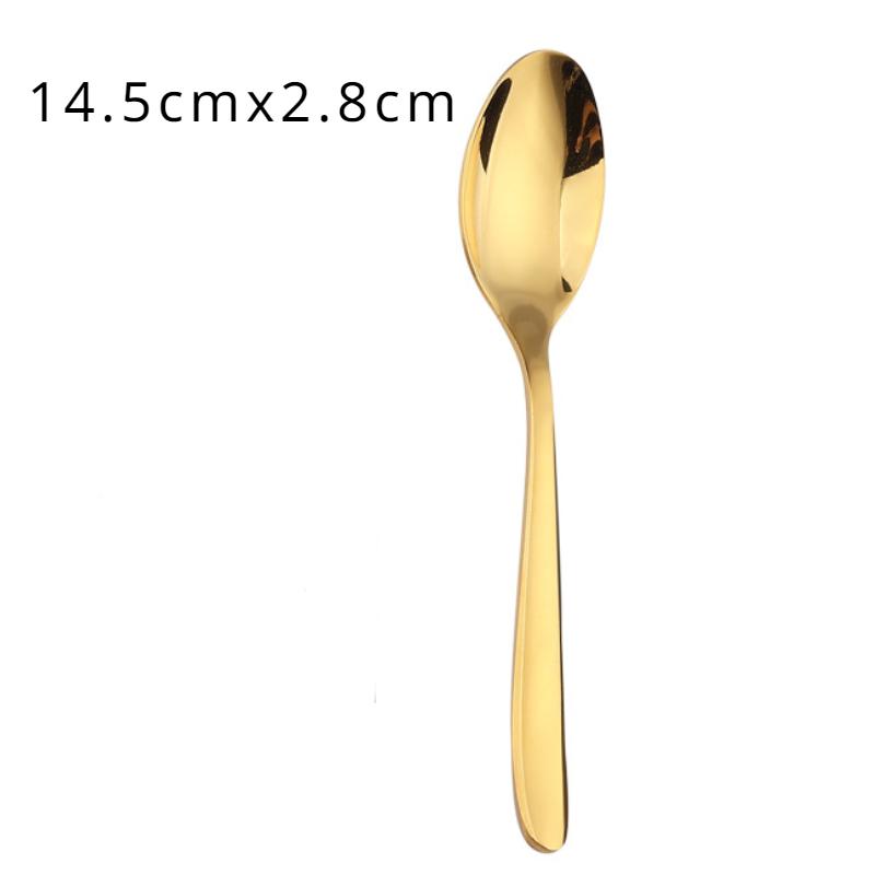 HANYANG Steak Knife and Fork Western Knife, Fork and Spoon Simple Wind Gold Stirring Spoon Western Tableware