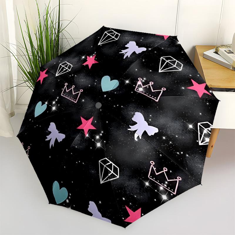 

1pc Galaxy Princess Elements Automatic Open/Close Folding Umbrella - Compact 8-Rib Design, Daily Use, Perfect Gift for Friends & Family yy251124203