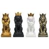 Lion with Crown Statue Table Decoration Resin Sculpture Handmade Craft for Shelf, Porch, Bookcase, or Desk