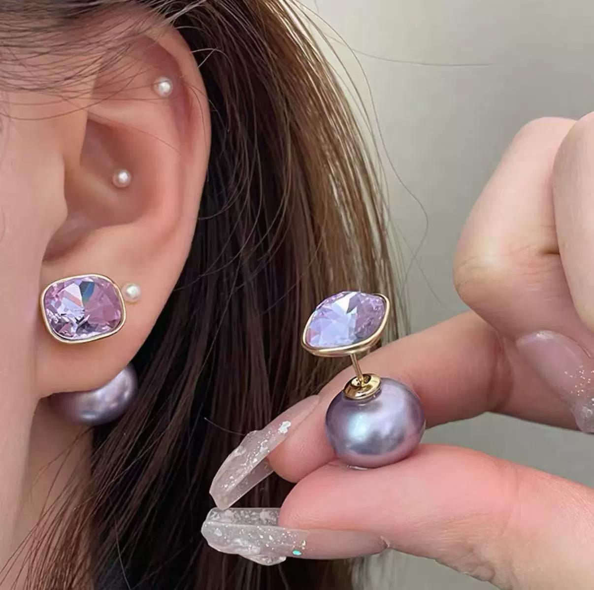 Красные сверкающие серьги-гвоздики с бриллиантовыми бусинами для женской рождественской атмосферы серьги 2026 новый популярный темпераментные серьги