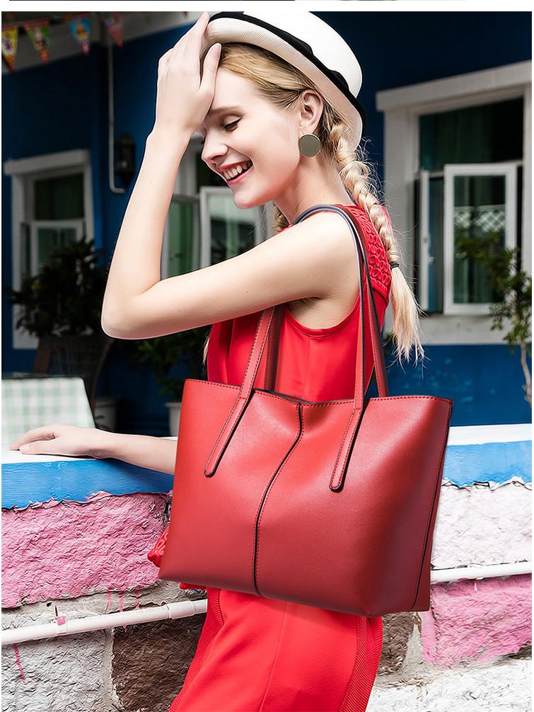 2022 Ny Dam Stor Kapacitet PU Tote Handväska