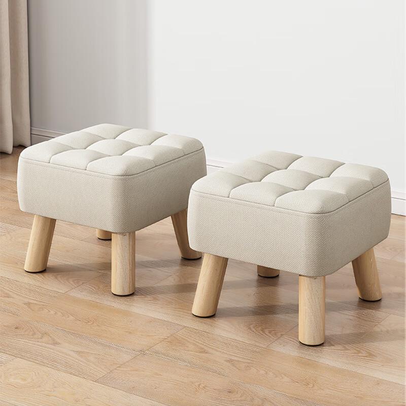 Chang Baosen Solid Wood Fabric Stool