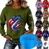 Sweatshirt à capuche léger et tendance pour femme, manches longues, col rond imprimé