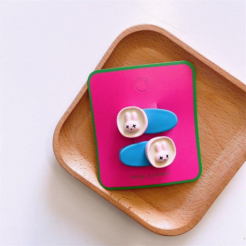 2ks Kawaii Summer Akrylová pryskyřice Jehlice do vlasů Kreslený Candy Color Sponky do vlasů Barrettes Pokrývka hlavy Dívčí Dětské Vlasové doplňky