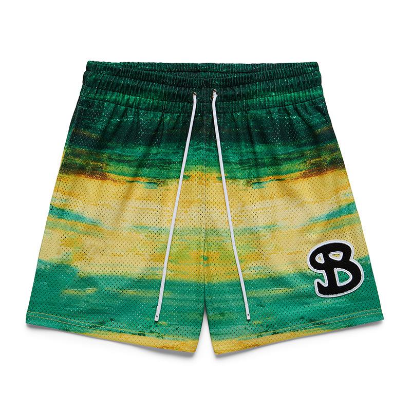 

BKTSQD Men s Oil Painting Style Quick-Dry Mesh Sports Shorts Extra Extra Large синій