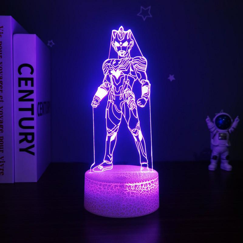Led Cartoon Ultraman Bedroom Sleep Bed 3d Creative Desk Lamp Usb Straight Insert