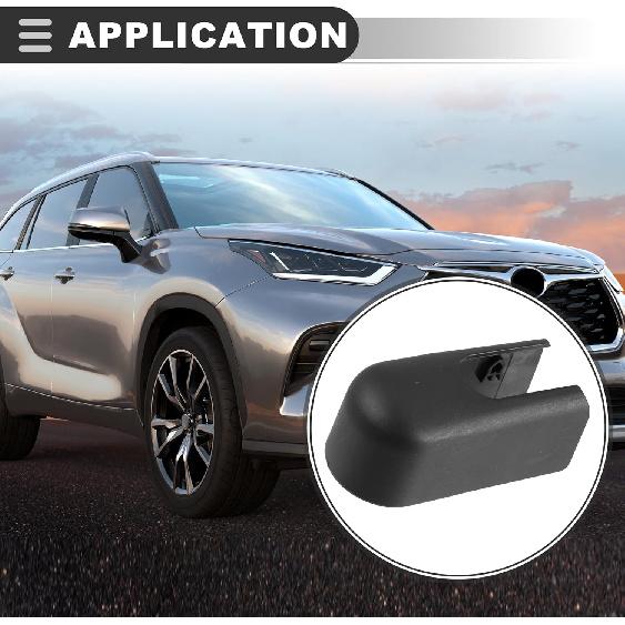 Motoforti Car Rear Windshield Wiper Arm Cover Cap, for Kia Sorento 2016-2022, Plastic, No.98812-3W100, Black