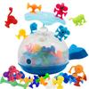 [Recommended by Montessori Instructor and Toy Consultant] Bath Toy, Educational Toy, Sticky Bugs, Whale Case, 5-in-1, Ages 3+, Suction Cups, Water Pla
