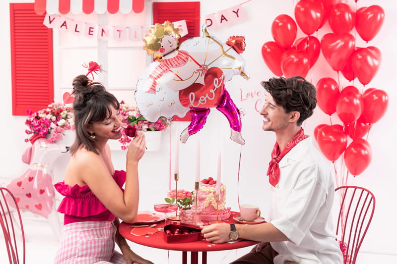 Balony Serca Kolor Pastel Czerwony 100 Szt Partydeco