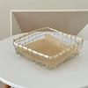 Chic Design Woven Iron Storage Basket Square Metal Construction Organizer Basket Casual Chic Art Design Food Basket Kitchen Use