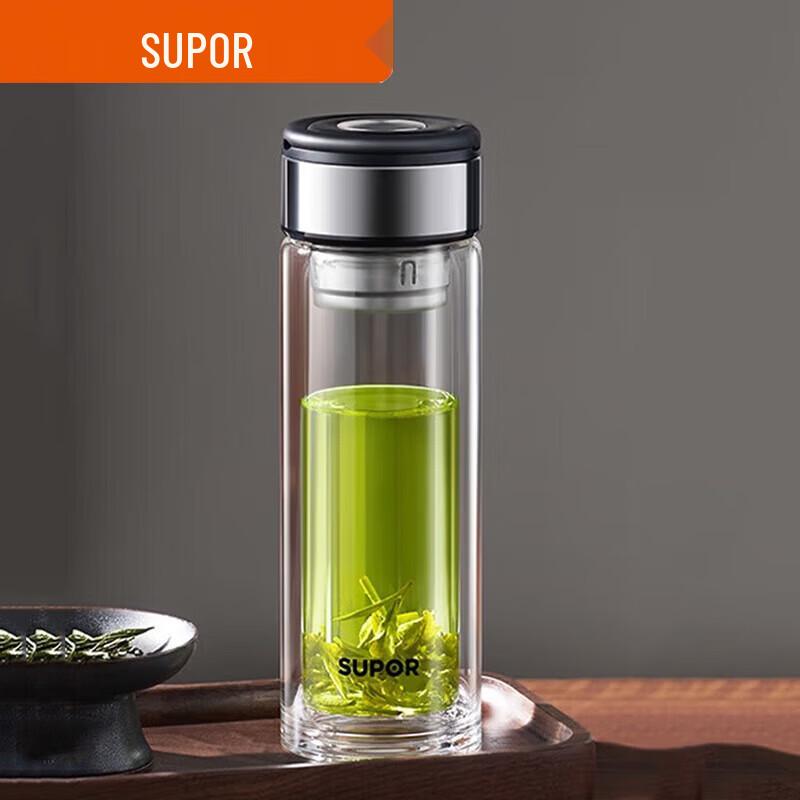 Supor Double-Wall Portable Borosilicate Glass Mug