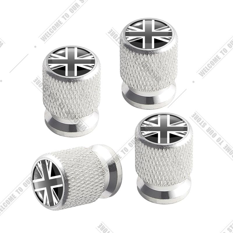 Auto CNC Aluminium UK Flagge Emblem Für Mini Cooper Jaguar Land Rover Ford Opel Honda Nissan 4 Stück Reifenventil Luftanschluss Ventilnadelkappe