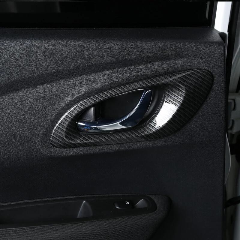 For Renault Kadjar 2015 2016 2017-2019 Car Styling Cover Protect Stick Trim Carbon Fibre Car Door Inner Built Handle Bowl 4pcs
