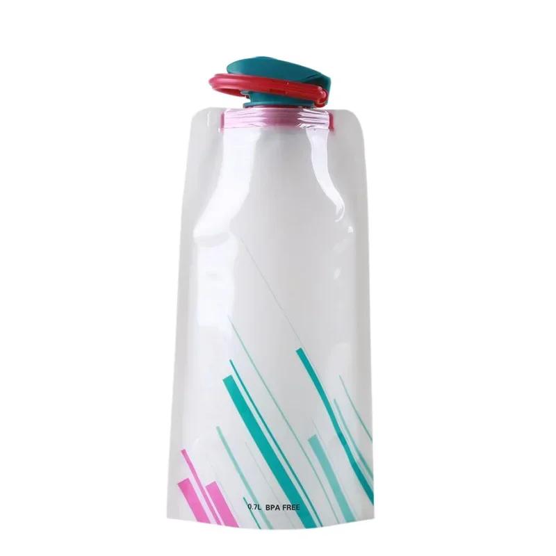 Tragbarer, ultraleichter, faltbarer Wasserbeutel, 700 ml, Wasserflaschentasche, Outdoor-Sportzubehör, Wandern, Laufen, weiche Flasche Wasserflasche