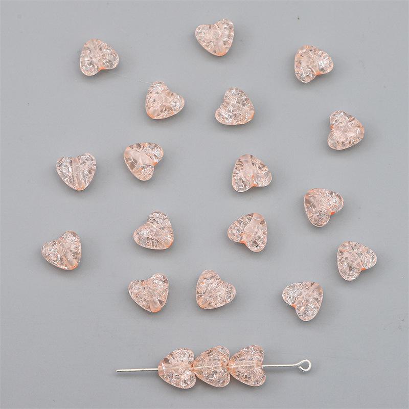 

Acrylic Peach Heart Popcorn and Crackle Beads for DIY Jewelry and Accessories 10×9mm, 2mm Hole, 30g/Pack, ~70 Beads