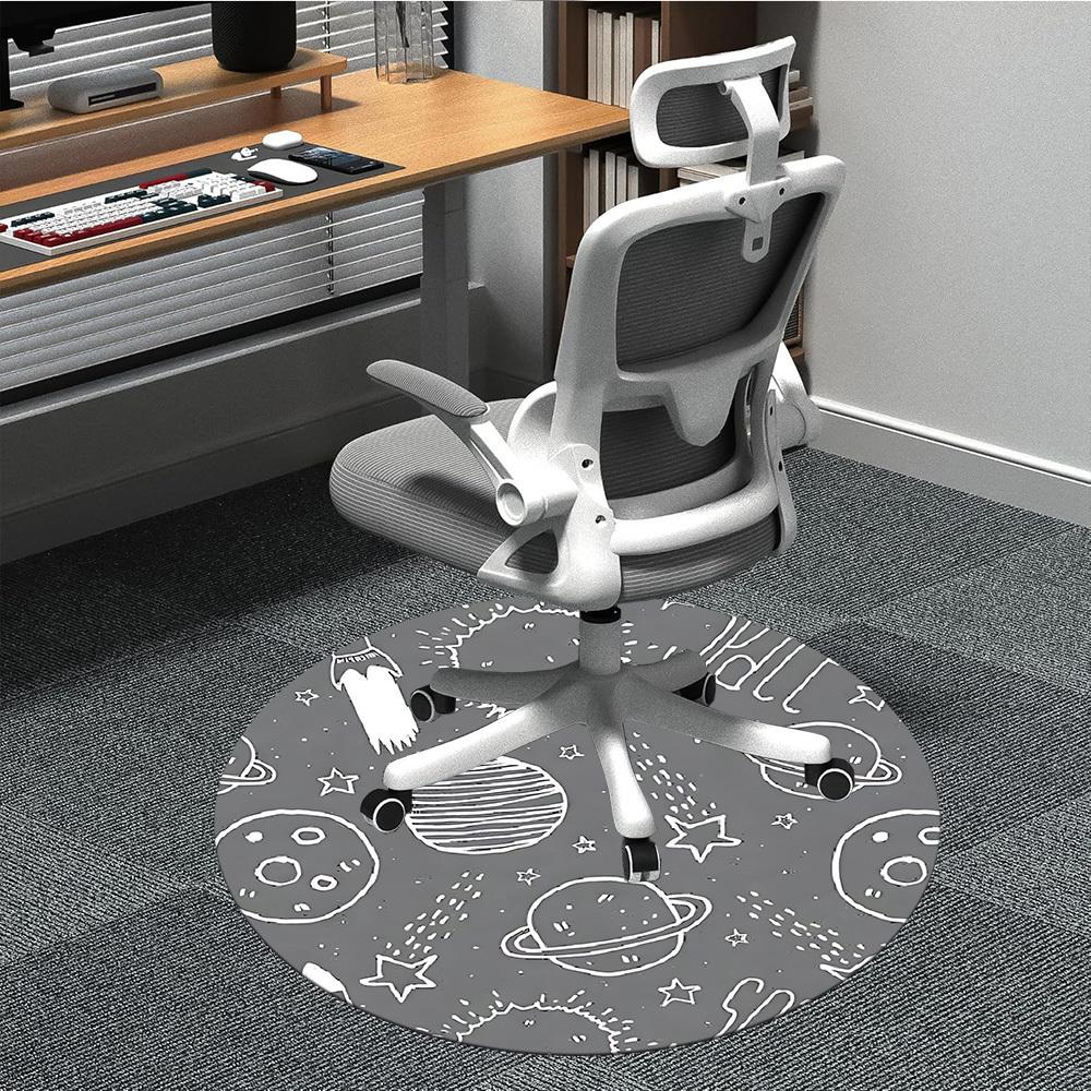 

1pc Space Doodles Chair Carpet for Office, Non-slip, Soft and Durable Office Rug, Perfect for Office yy260131062 80cm by 80cm