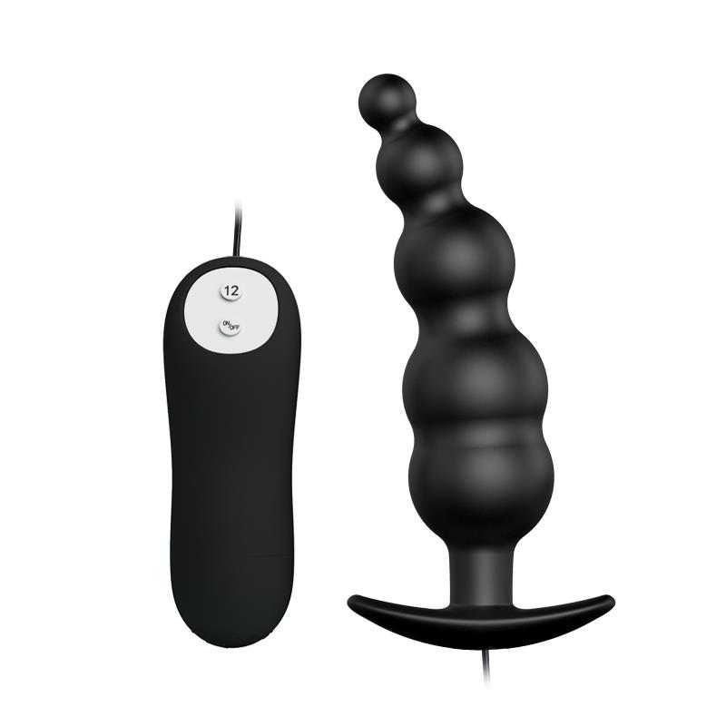 Black Anal Bubble Vibrator with Remote Control Cl70