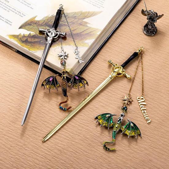 Fourth Wing Dragon Bookmark Fantasy Dragon Page Maker Cool Metal Bookmark Reading Gift for Men Women Bookworm