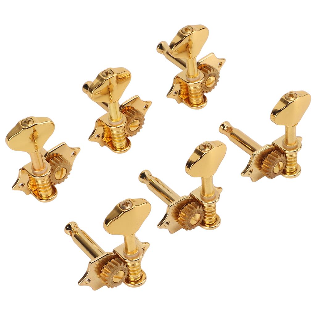 Guitar Tuning Key 3 Left 3 Right 1:18 Gear Ratio Stable Durable Easy Install Musical Instrument PartsGold