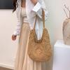 Women Woven Bag Chic Hobo Bag Large Capacity Weaving Shoulder Purse Stylish Hollow Out Handbag Vacation Bag