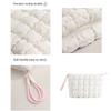 Cute Korean Style Puffy Makeup Pouch Solid Color With Zipper Cloud Handbag Large Capacity Soft Cosmetic Bag Travel