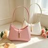 Minimalist Fashion Solid Color Large Capacity Single Shoulder Underarm Bag Belt Buckle Decorative  Handbag Commuting Gatherings