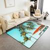 Hawaiian Beach Palm Tree Carpet Ocean Beach Area Rug Tropical Sea Sunset Floor Mat Living Room Home Indoor Mat Bathroom Doormat