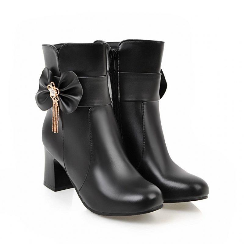 2024 Autumn/Winter Side Zipper Chunky Heel Women's Ankle Boots – Versatile High Heel Martin Boots