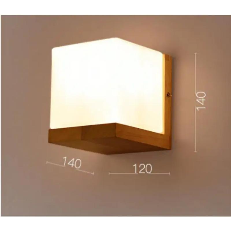 

Современные светодиодные деревянные настенные светильники, скандинавские матовые стеклянные деревянные светильники, бра, коридор, спальня отеля Aisel, минималистский коридор из цельного дерева