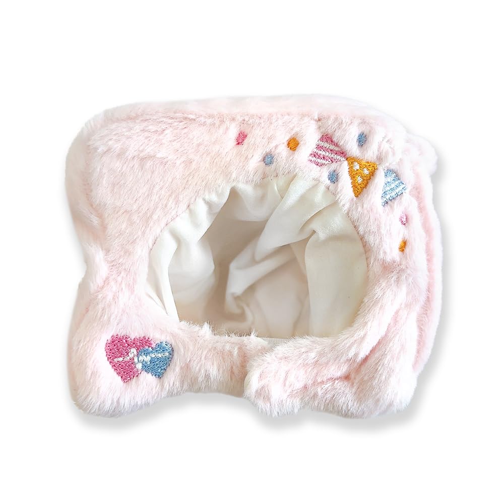 Customized Pair of Plush Clothes with Button Badge Case, Pink (Right), for 10cm Plush Dolls, Kigurumi Accessories, Otaku Activities, Doll Mascot,