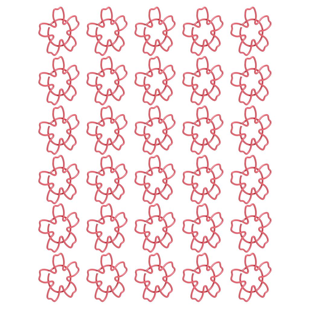 30ks sponky na papír Roztomilé červené třešňové květy Tvarový kolík pro klasifikaci souborů