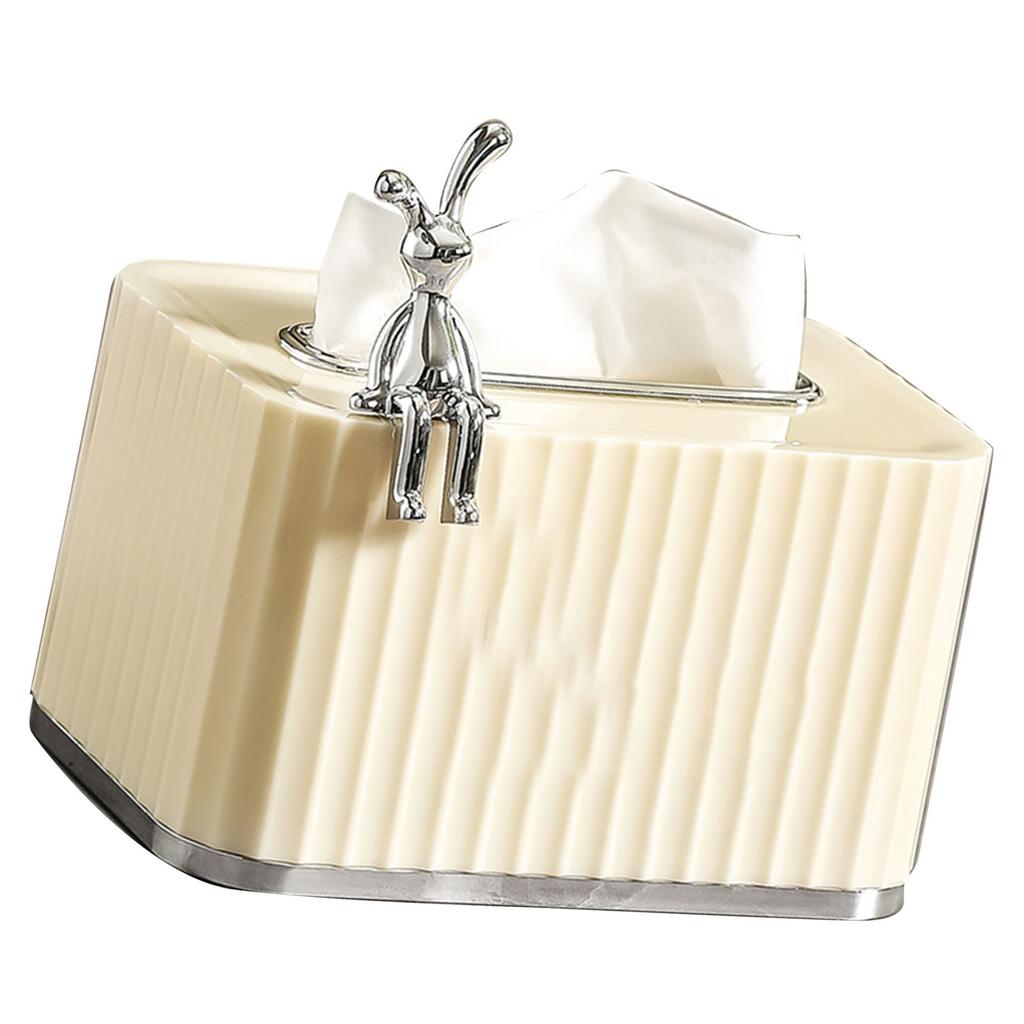 Tissue Box Holder Large Opening Auto Lifting Spring Home Tissue Dispenser for Bathroom Vanity Countertop