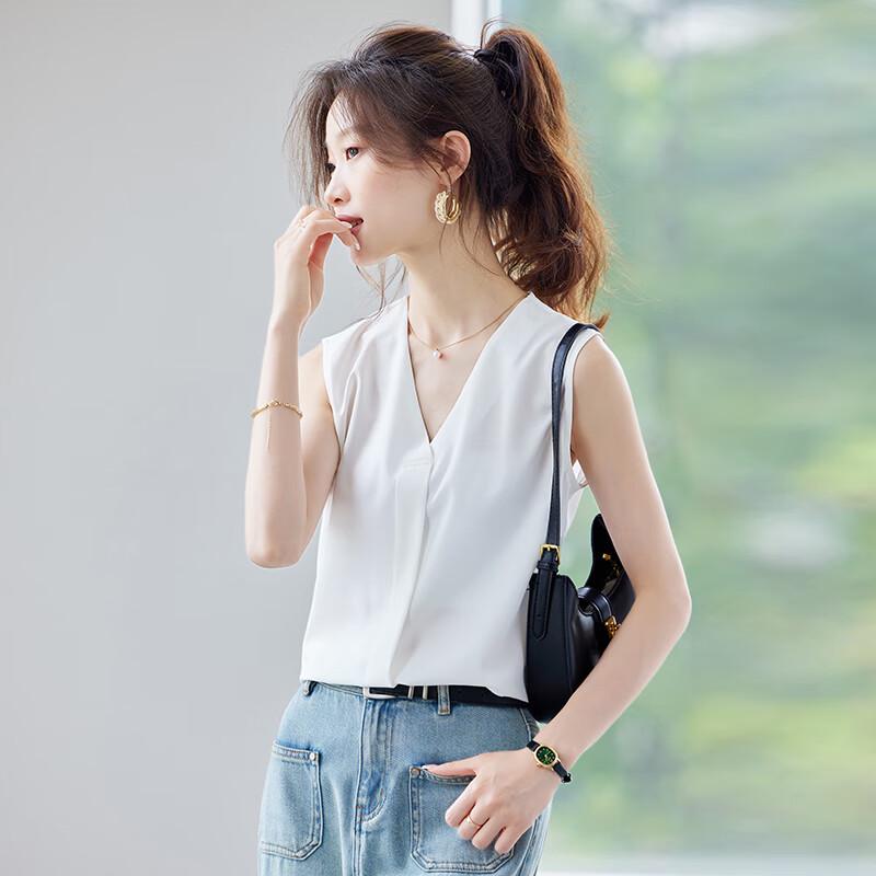 Women's V-Neck Sleeveless Chiffon Blouse